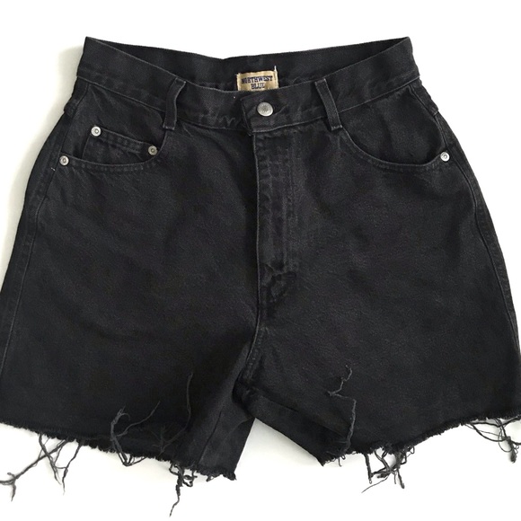 Northwest Blue Black Hi Waisted Jean Shorts - Picture 6 of 6